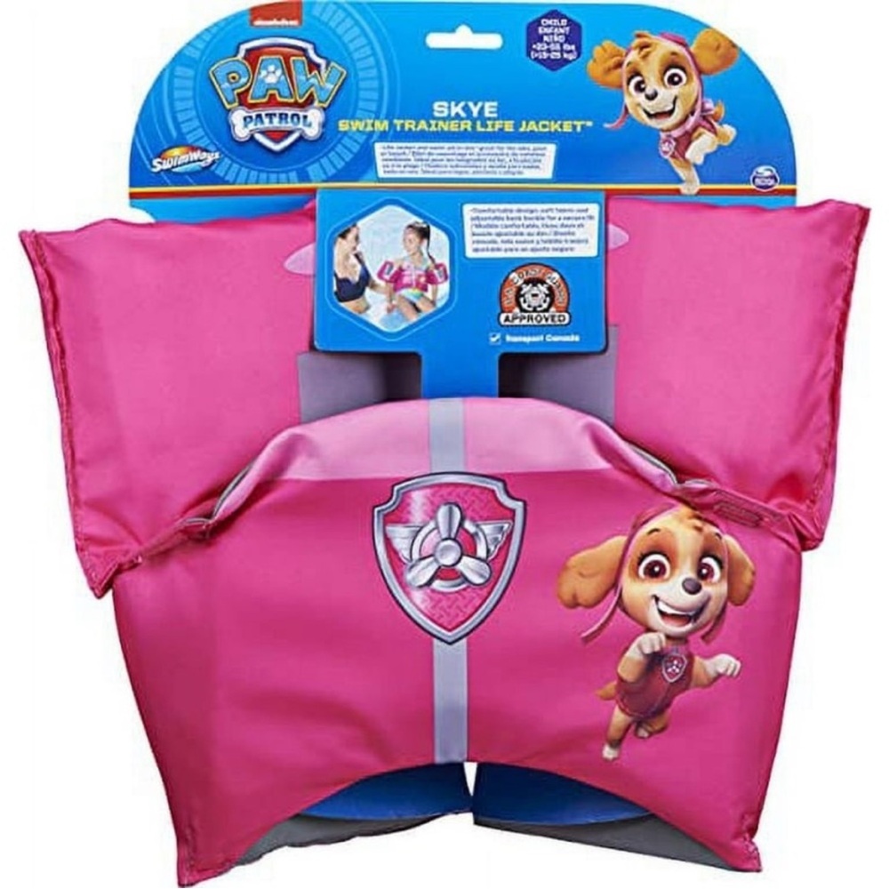 SwimWays Nickelodeon Paw Patrol Skye Swim Trainer Pink Life Jacket